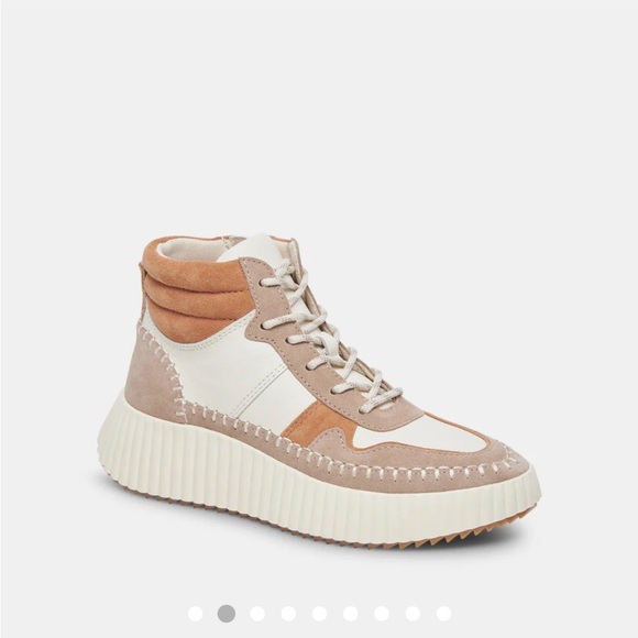 Dolce Vita Beige and White High-Top Sneakers - Picture 4 of 9